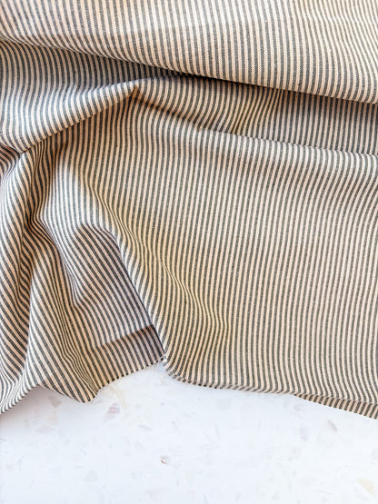 Merchant Stripe Woven Cotton | Charcoal