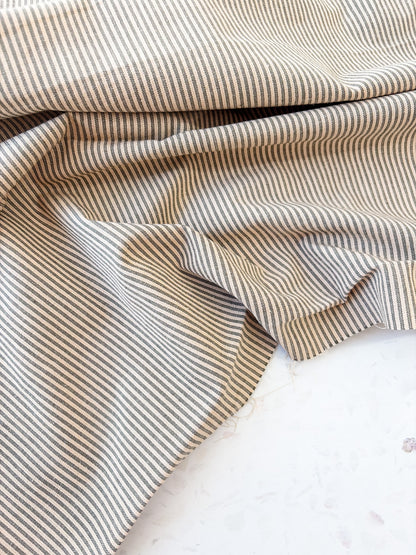 Merchant Stripe Woven Cotton | Charcoal