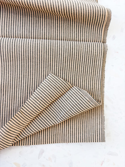 Merchant Stripe Woven Cotton | Charcoal