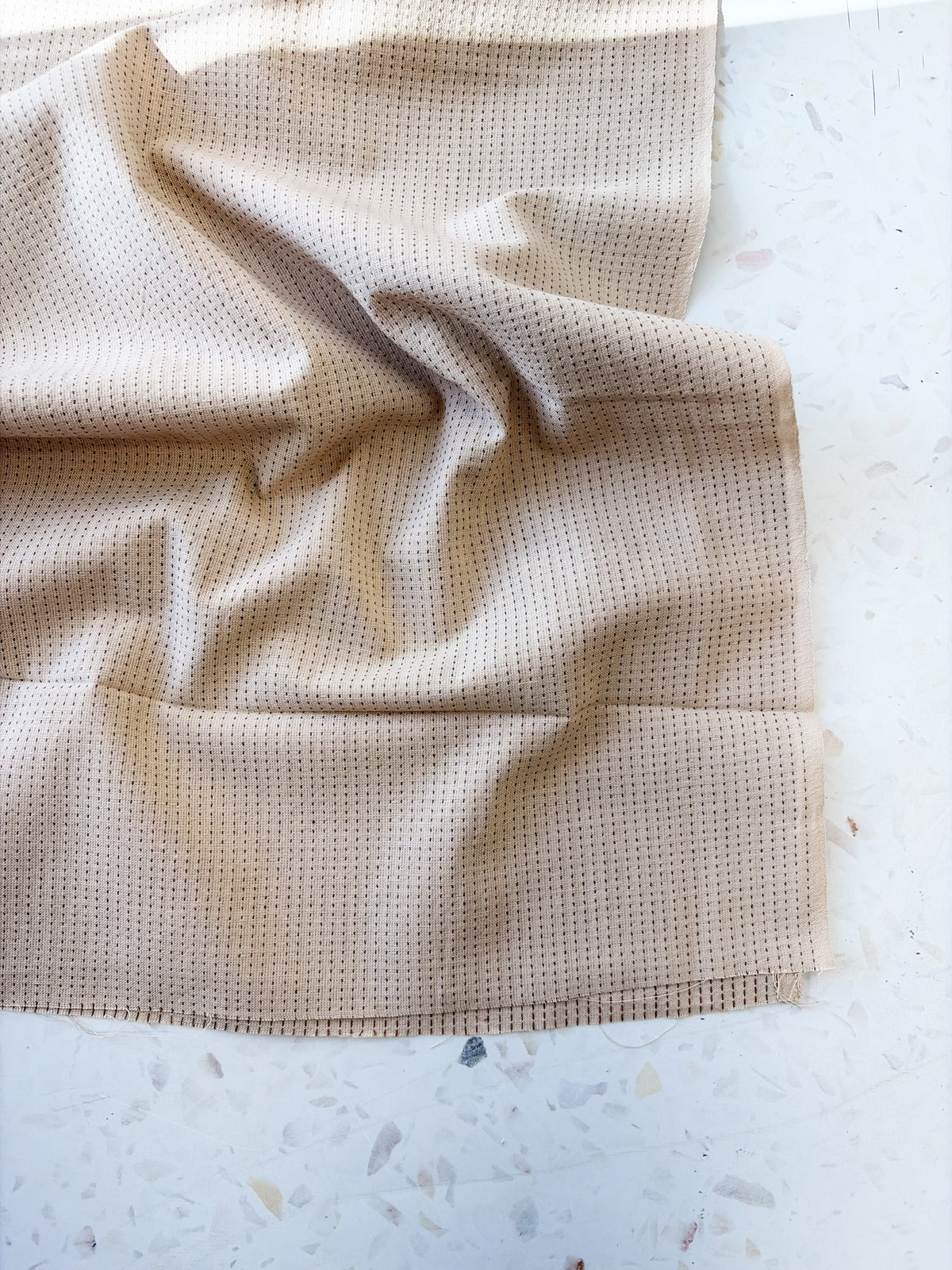 Top-Stitched Cotton Woven | Running Stitch in Oatmilk