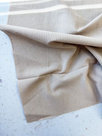 Top-Stitched Cotton Woven | Running Stitch in Oatmilk