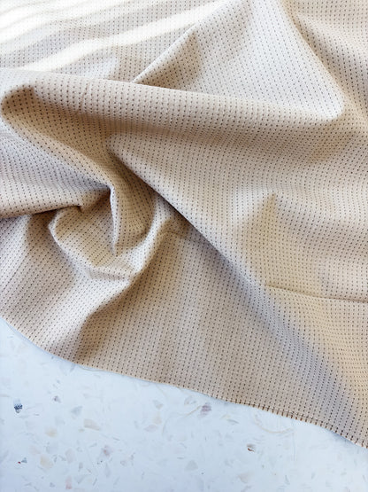 Top-Stitched Cotton Woven | Running Stitch in Oatmilk