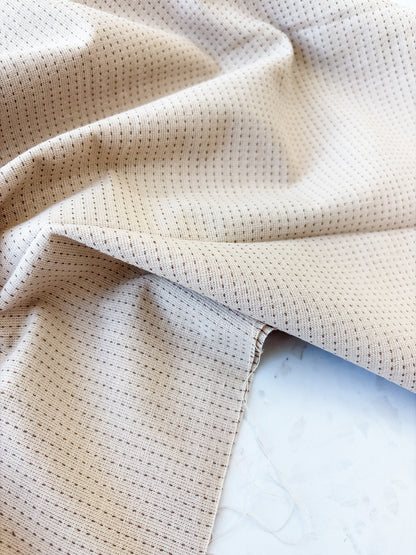 Top-Stitched Cotton Woven | Running Stitch in Oatmilk
