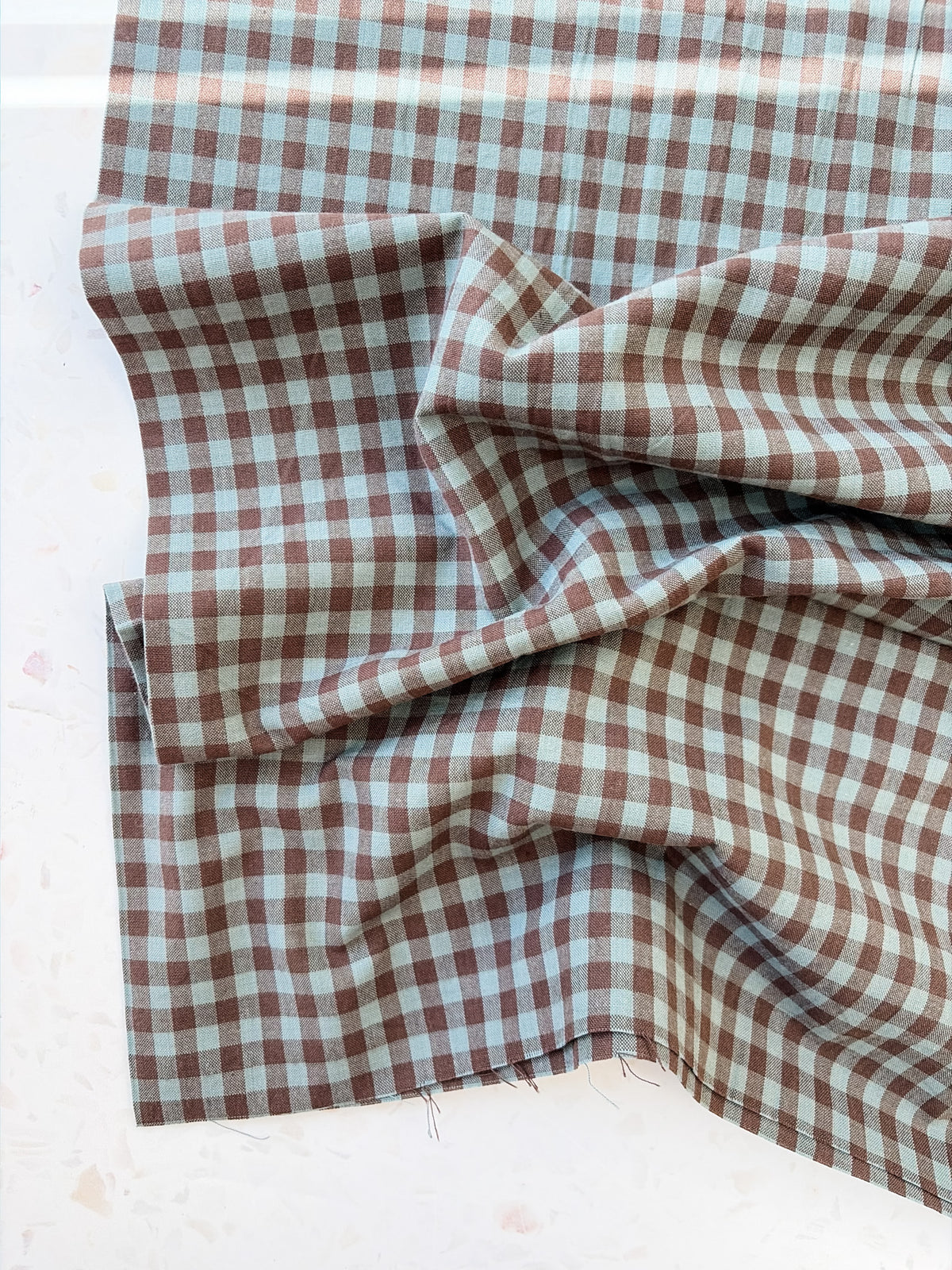 Gingham Woven Cotton | Chocolate Mint