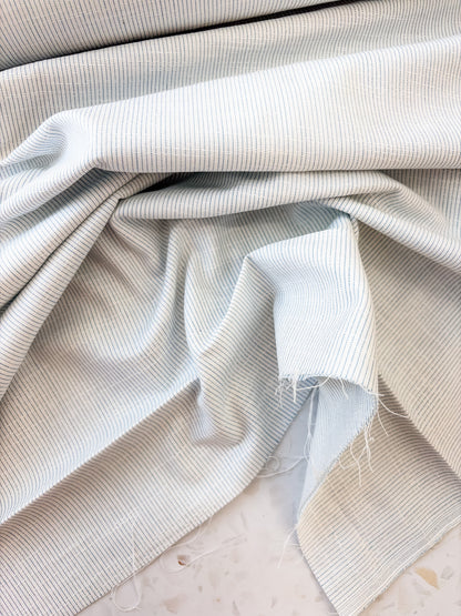 Top-Stitched Cotton Woven | Heritage Stitch in Blue Mist