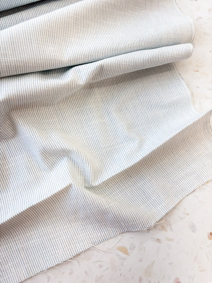 Top-Stitched Cotton Woven | Heritage Stitch in Blue Mist