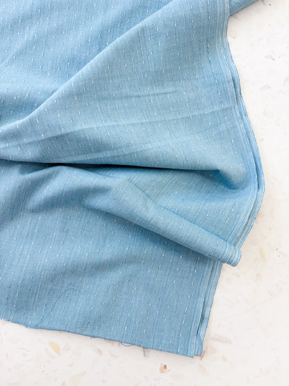 Top-Stitched Cotton Woven | Sun Stitch in Blue Skies