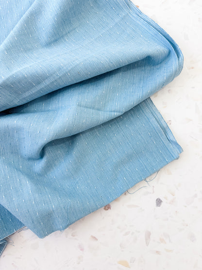 Top-Stitched Cotton Woven | Sun Stitch in Blue Skies