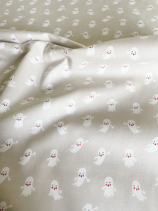 Ghosties Cotton Fabric – White