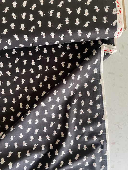 Ghosties Cotton Fabric – Black