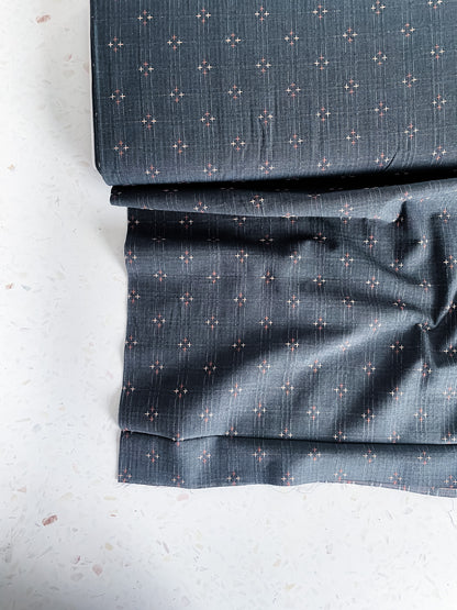 Embroidered Woven Cotton – Indigo Blue