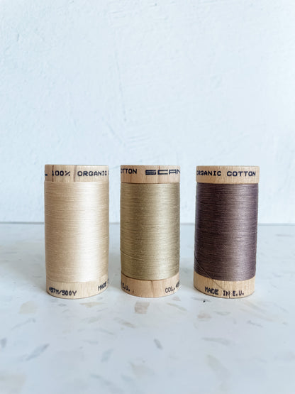 Organic Cotton Thread – Tan Shades 30wt Set