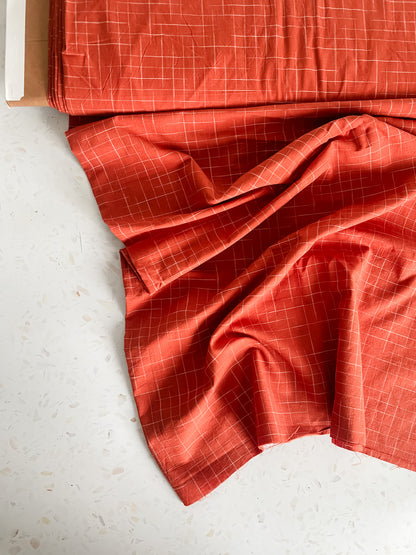 Disappearing Check Handloom Cotton – Cinnamon