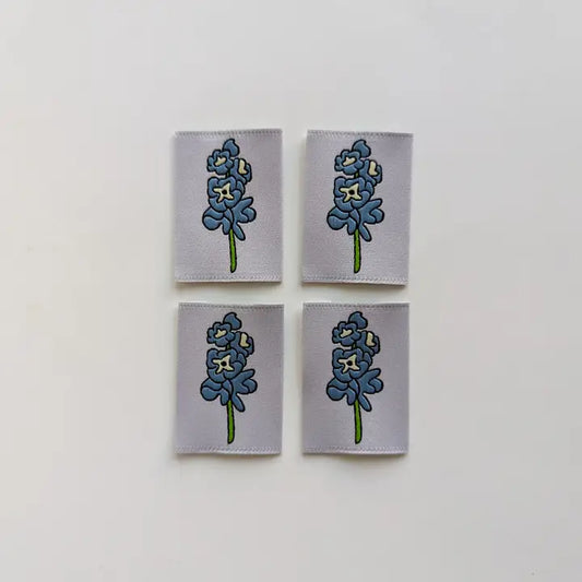 Garment Labels: July Birth Flowers - Delphiniums