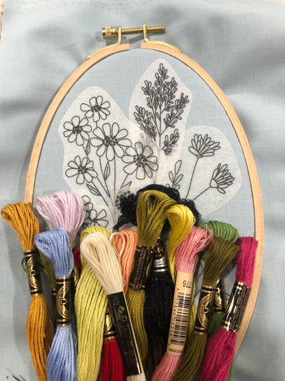 Wildflower Stems Embroidery - Peel Stick & Stitch Patterns