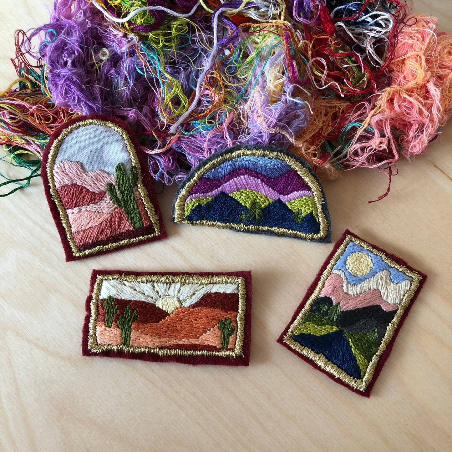 Landscape Hand Embroidery - Peel Stick & Stitch Patterns
