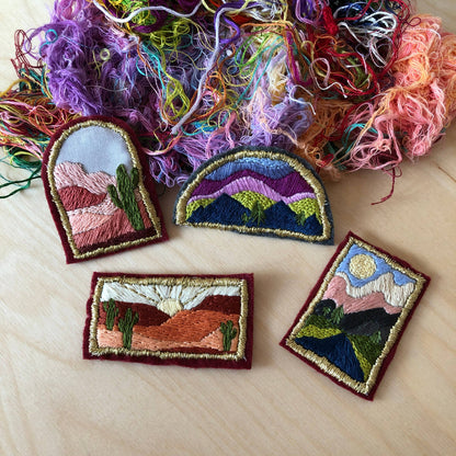 Landscape Hand Embroidery - Peel Stick & Stitch Patterns
