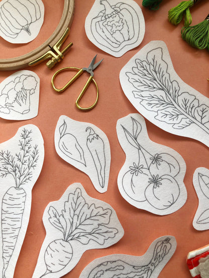 Vegetables - Hand Embroidery Peel Stick & Stitch Patterns