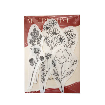 Wildflower Stems Embroidery - Peel Stick & Stitch Patterns