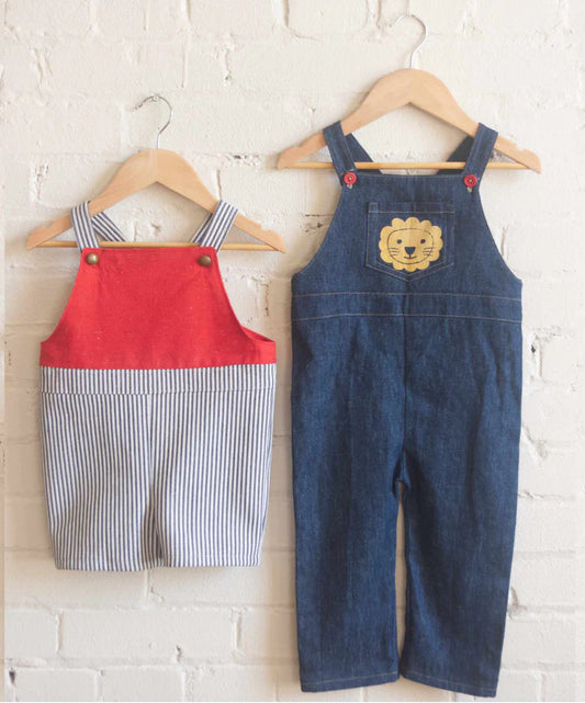Lion Overalls Children's Sewing Pattern by Fionna Hanna | Printed Pattern
