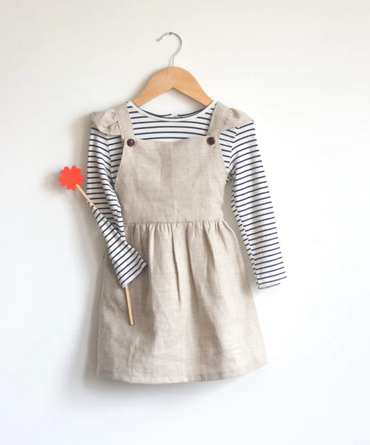 Pinafore Ruffle Dress Pattern by Fionna Hanna | Printed Pattern