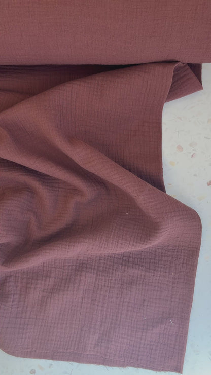 Zola Organic Cotton Double Gauze in Raisin