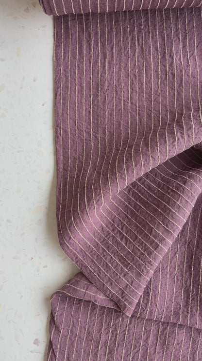 Harbor Stripe Linen/Rayon Blend in Rosewood