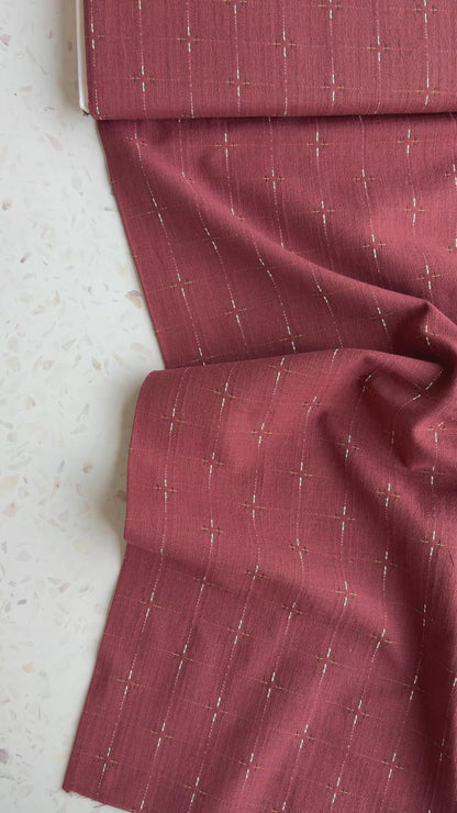 Embroidered Wovens – Rustic Barn Red