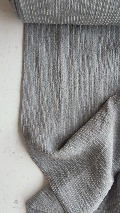 Harbor Stripe Linen/Rayon Blend in Seafoam