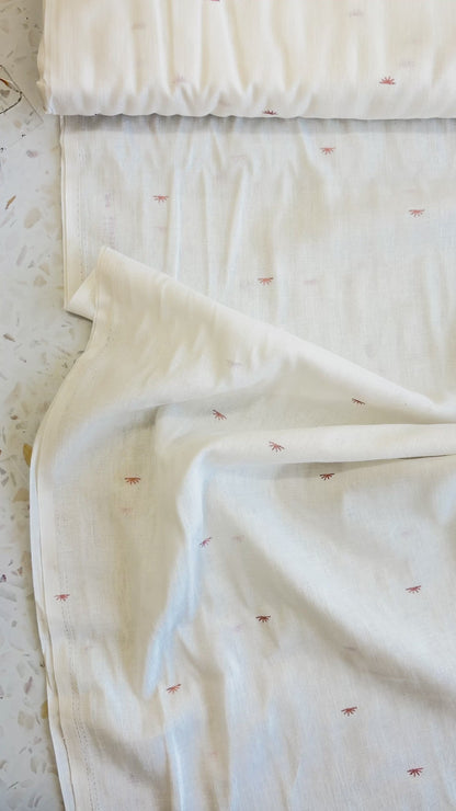 Sunset Cotton Crepe Fabric in Off-White