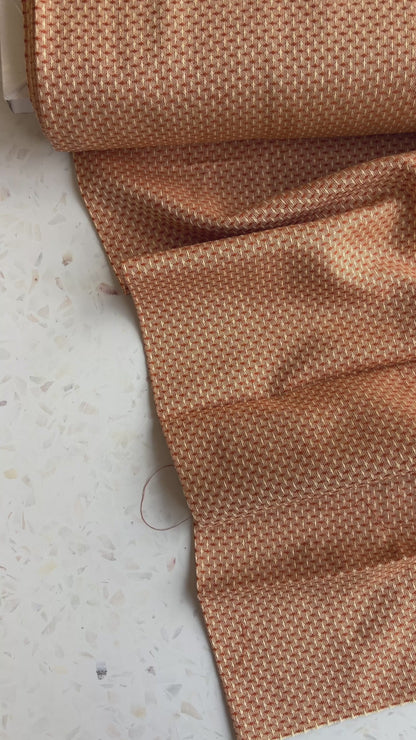 Gathering Cloth Basket Weave Cotton in Creamsicle