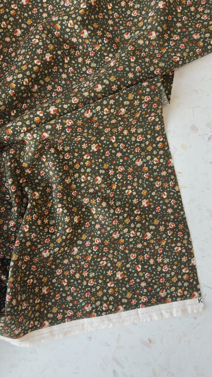 KOKKA Petite Pinwale Corduroy | Ditsy Floral in Fairytale