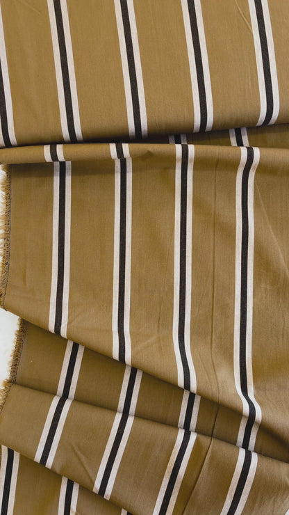 Weave Line Cotton Fabric in Iced Mocha
