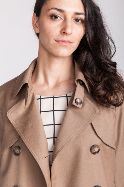 Trech coat with lapels sewing pattern